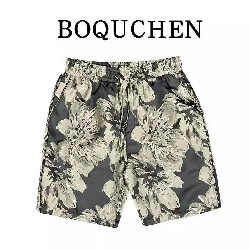 2025 Versatile high-end casual shorts for men, summer thin capre pants, men's trendy brand, trendy light luxury straight pants