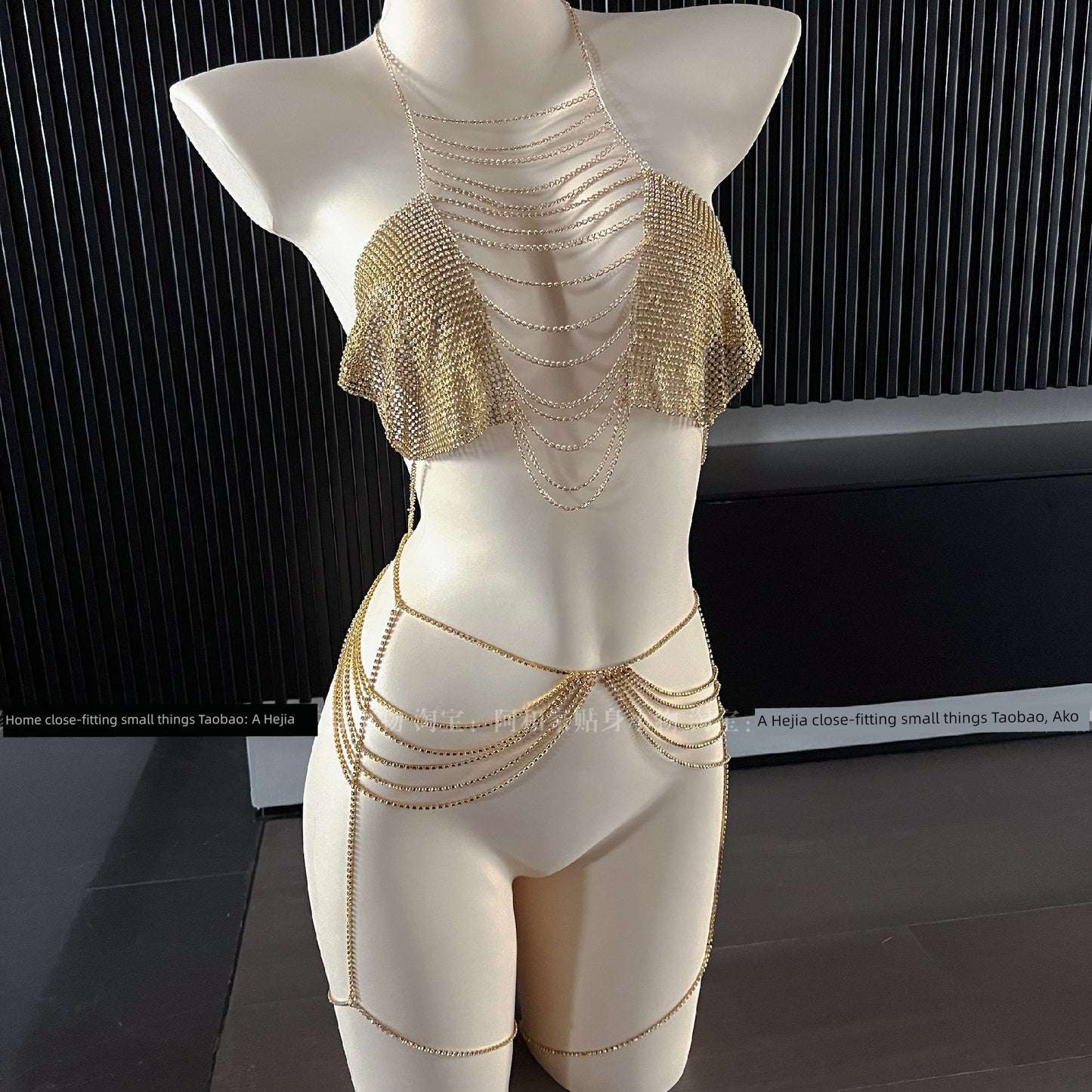 Sparkling Bikini Metal Rhinestone Body Chains Sexy Chest Necklace Waist Chain Leg Bracelet Streamer Qqny Underwear Sets