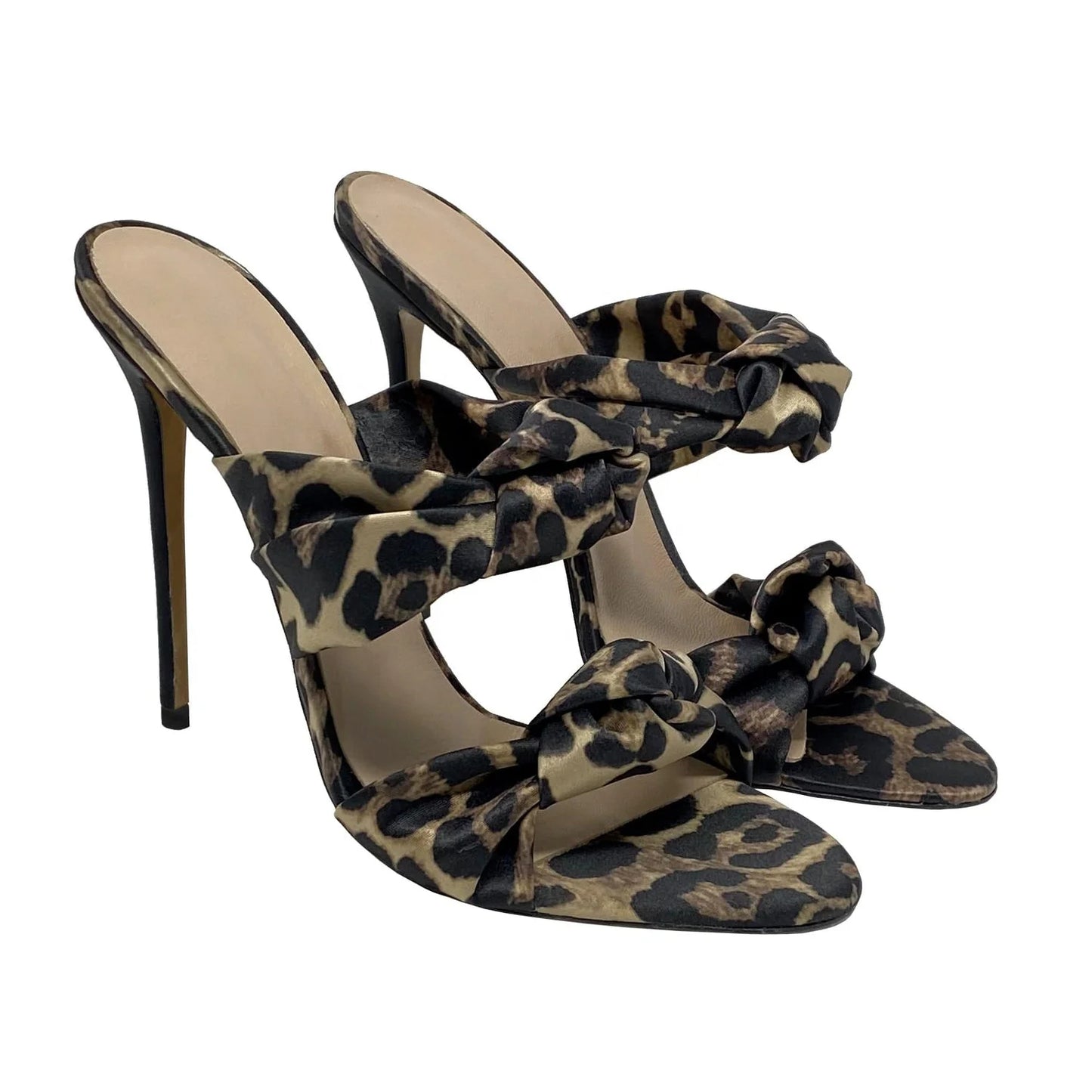 Summer Open Toe Stiletto High Heels Shoes for Women Silver Glitter Heel Sexy Ladies Slip on Sandals Mules