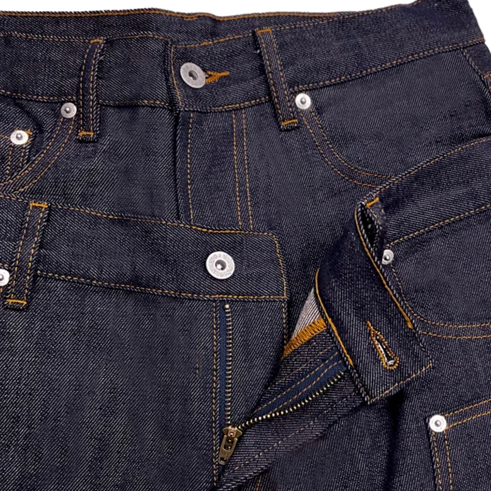 Vintage Double Waist Jeans Heads Hit the Nail Indigo Light Custom Double Waist Jorts High Street Double Waist Pants Men Outfit