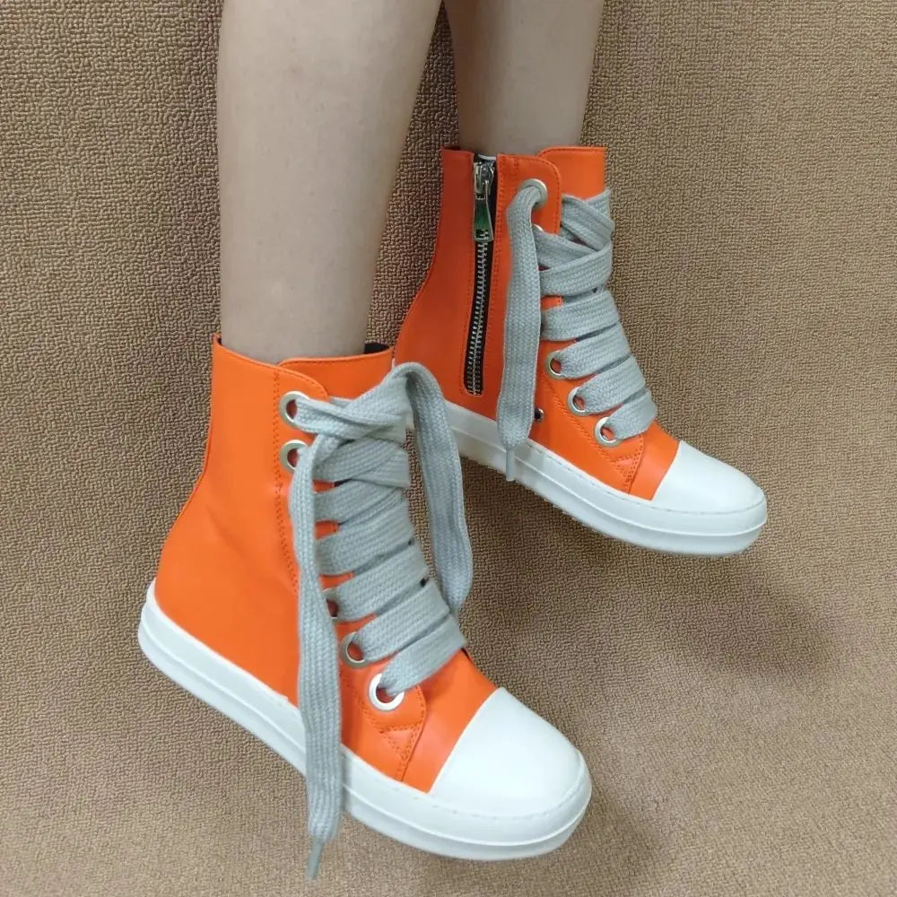 Rick High Top Sneakers Platform Cross Tie Womens Shoes Women Sneakers Oween Designed Casual Flats Zip Ankle Boots