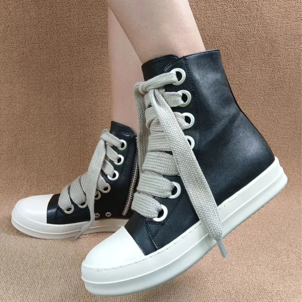 Rick High Top Sneakers Platform Cross Tie Womens Shoes Women Sneakers Oween Designed Casual Flats Zip Ankle Boots