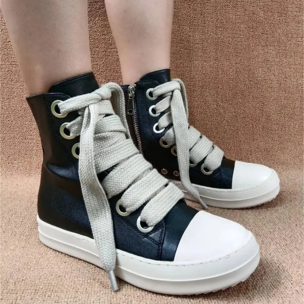 Rick High Top Sneakers Platform Cross Tie Womens Shoes Women Sneakers Oween Designed Casual Flats Zip Ankle Boots