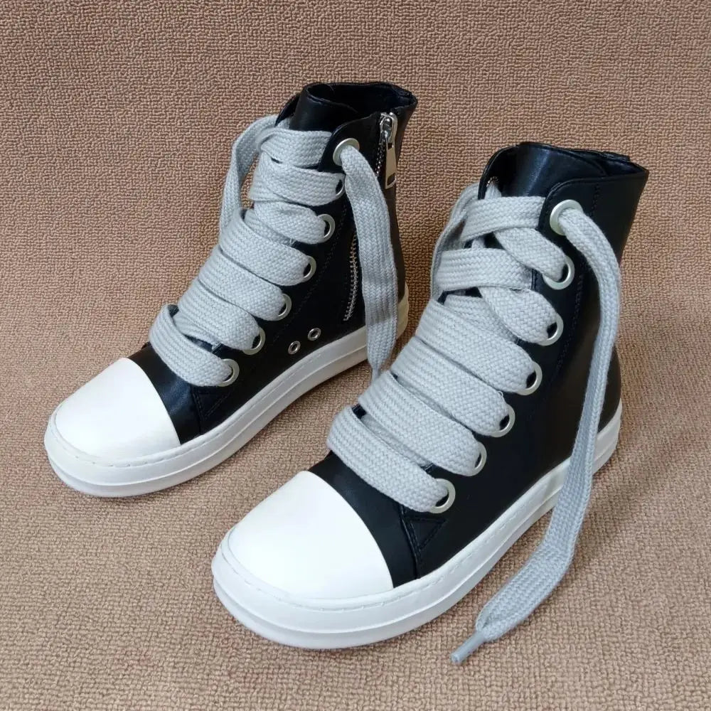 Rick High Top Sneakers Platform Cross Tie Womens Shoes Women Sneakers Oween Designed Casual Flats Zip Ankle Boots