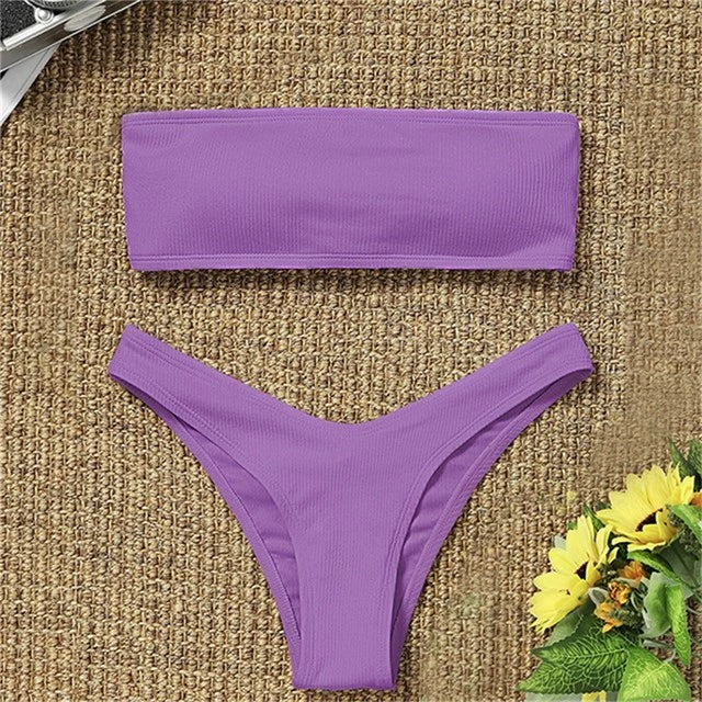 2021 New Bikini High Waist Strapless Sexy Bikini Women Swimw