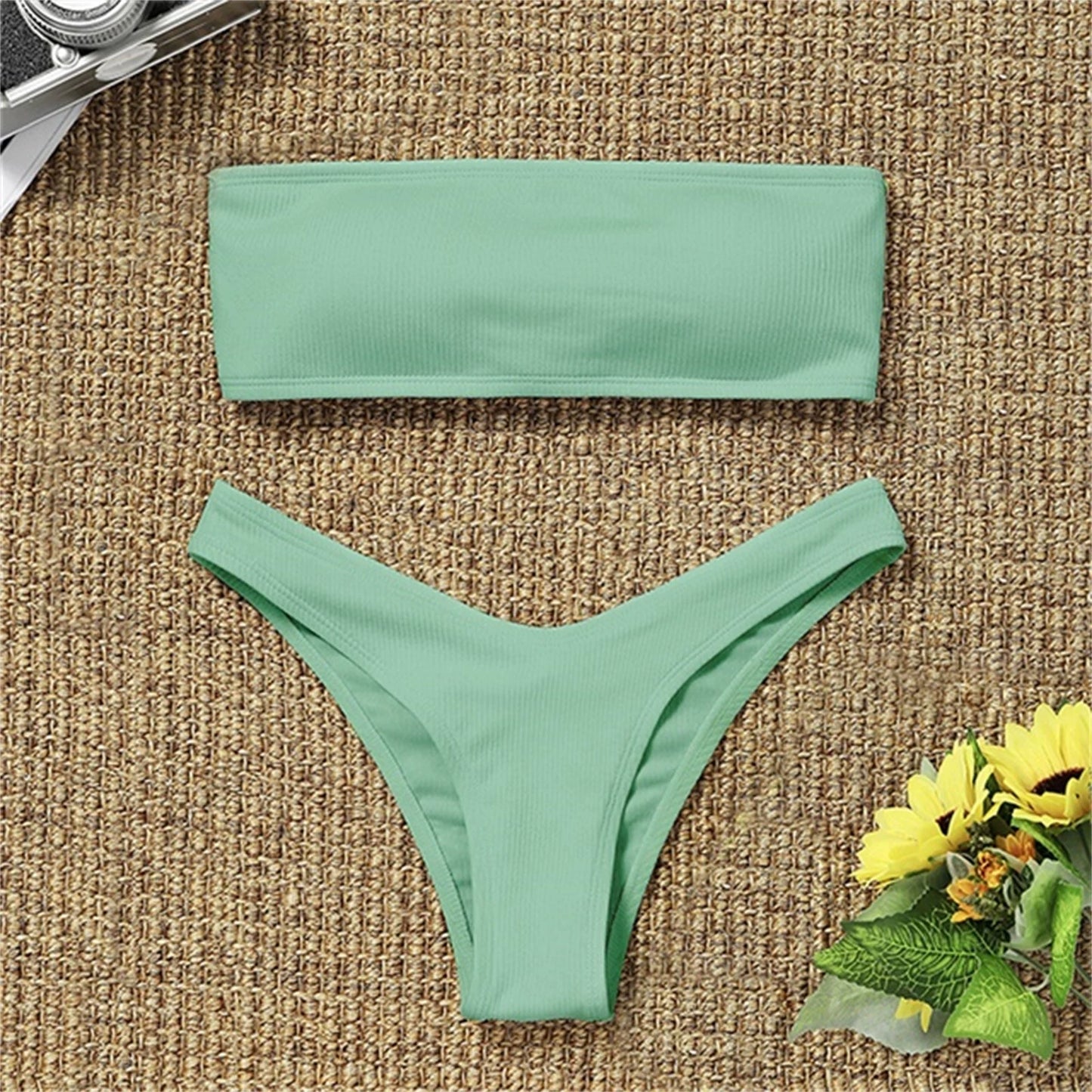 2021 New Bikini High Waist Strapless Sexy Bikini Women Swimw