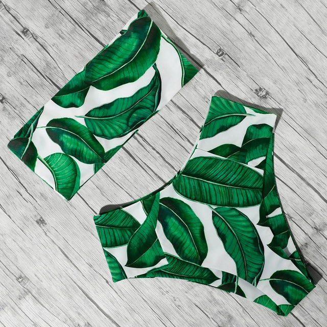 Solid Bandeau Bikini Set 2021 Sexy Swimsuit Women Bikini Bra