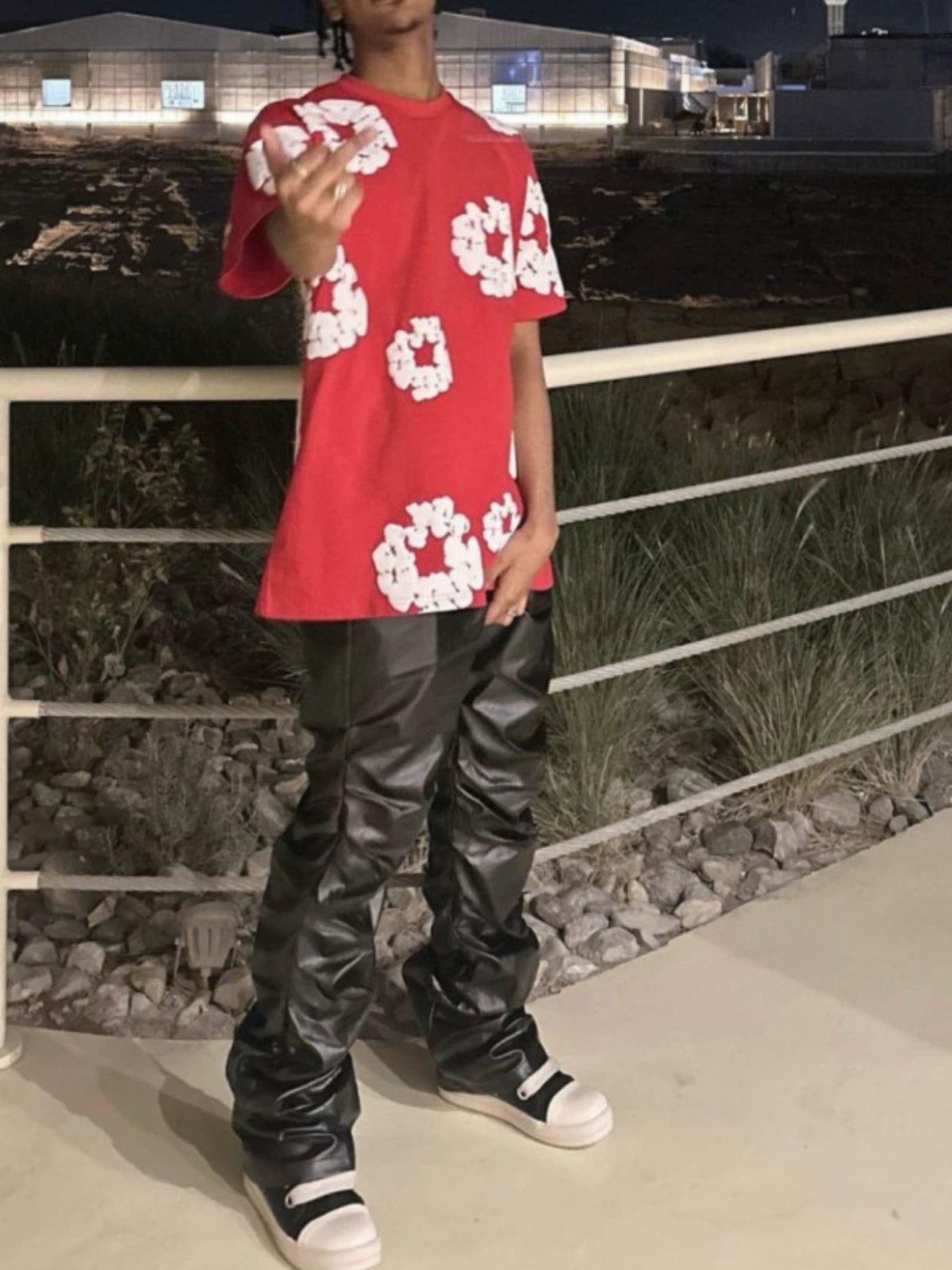 Trendy Denim Kapok Men Casual T-shirt Short Sleeve