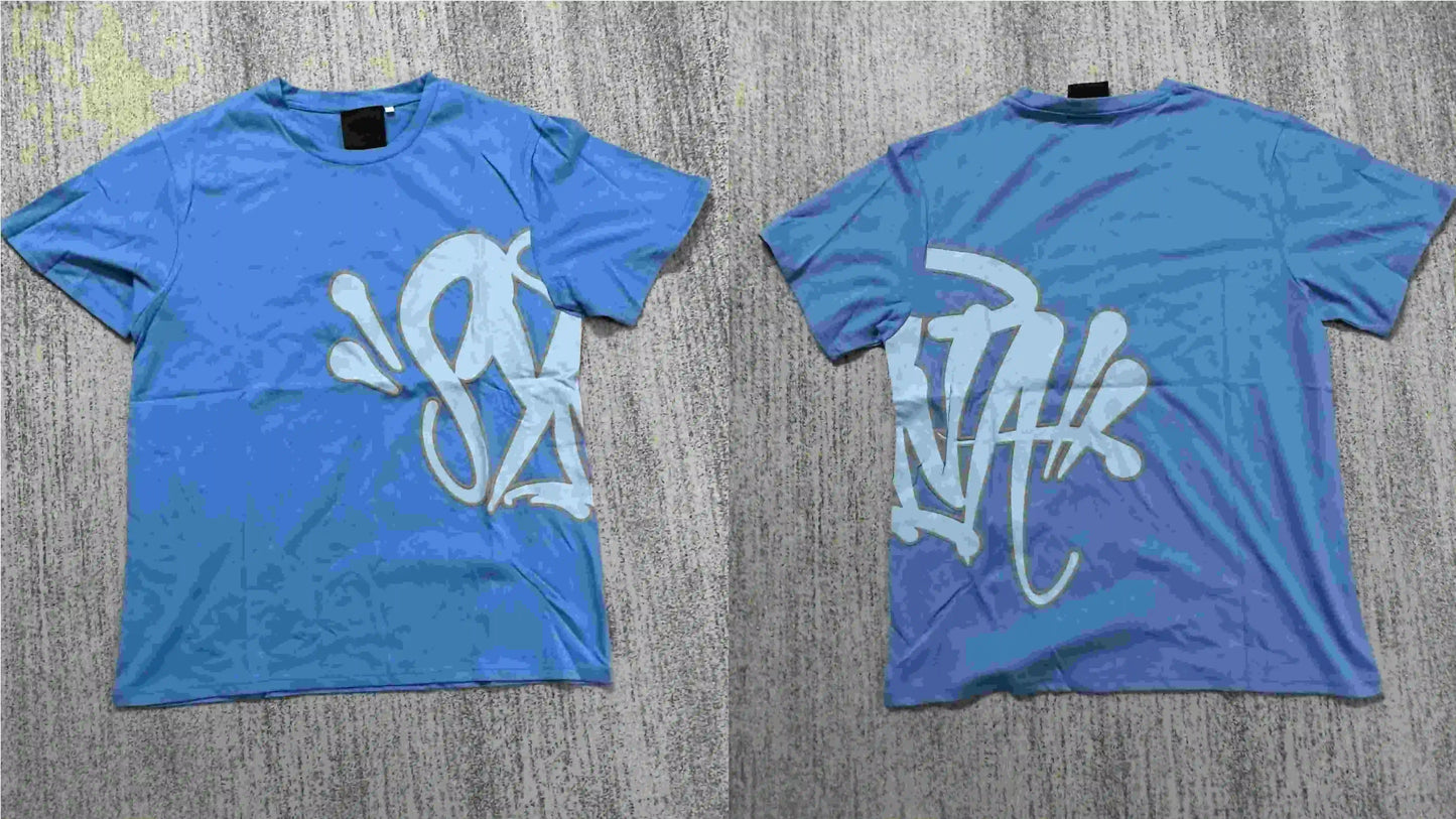 American Fashion Brand SYNA World Short Sleeve Men's and Women's Suits Drill Style High Street Hip Hop Ins Summer Casual Shorts