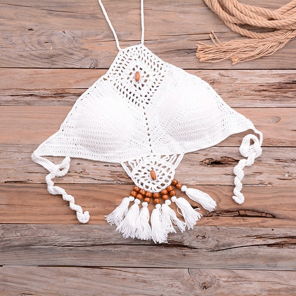 Sexy Halter Tie Knitting Bikini New Beach Crochet Swimwear H