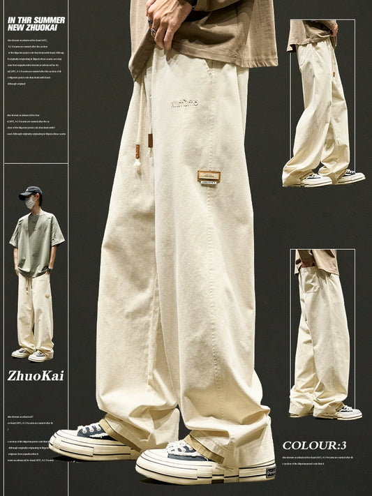 Straight-leg Pants Men Summer Thin Loose American Men's Casual Pants Boys Pants Paratroopers Cargo Pants Men's Pants