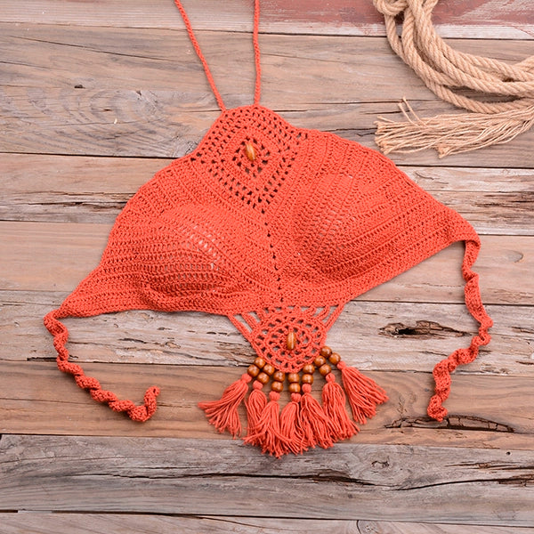 Sexy Halter Tie Knitting Bikini New Beach Crochet Swimwear H