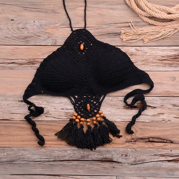 Sexy Halter Tie Knitting Bikini New Beach Crochet Swimwear H