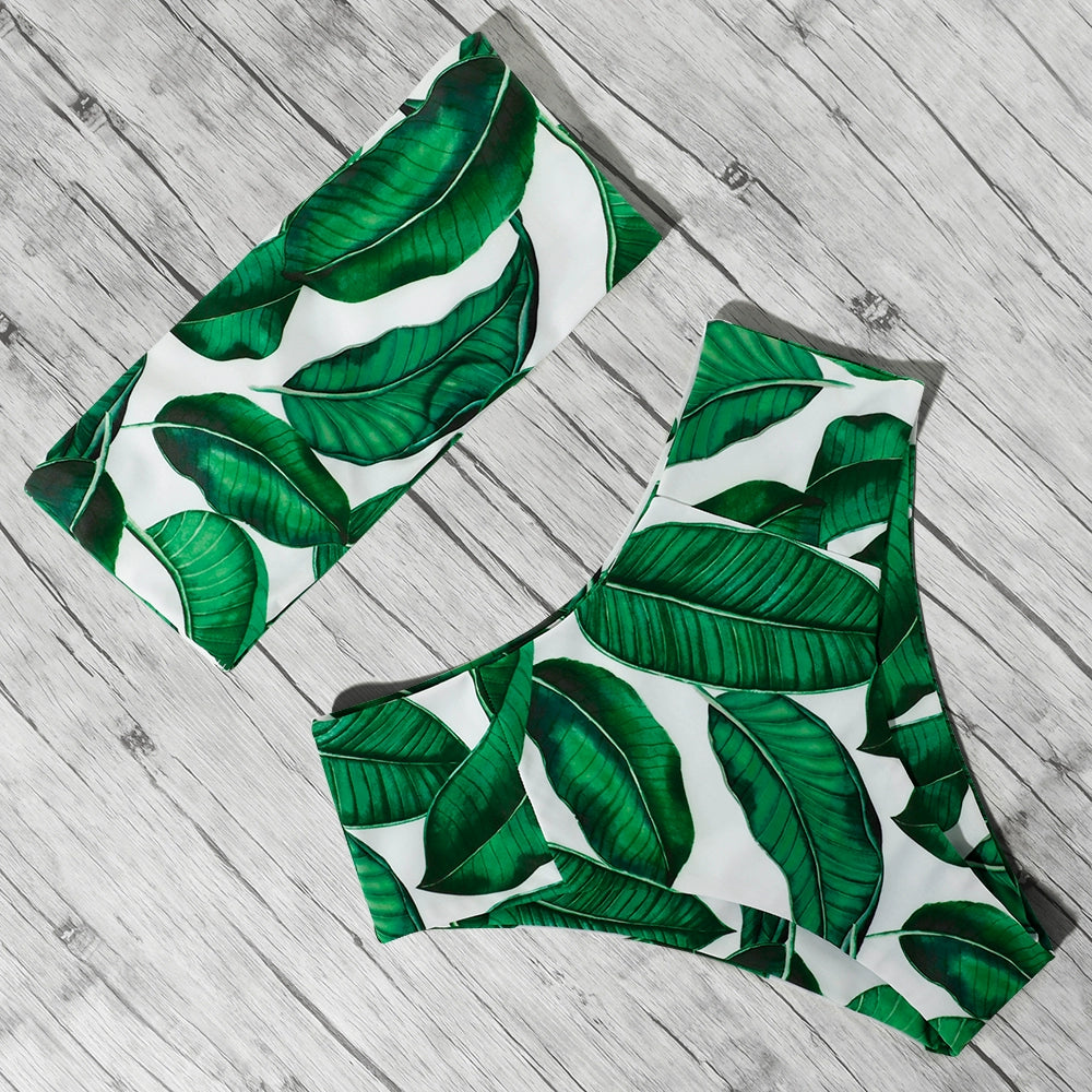 Solid Bandeau Bikini Set 2021 Sexy Swimsuit Women Bikini Bra