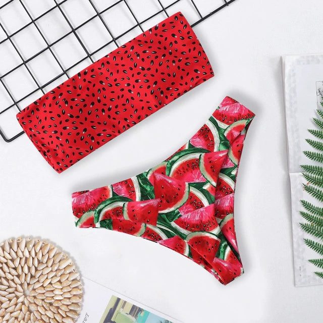 Solid Bandeau Bikini Set 2021 Sexy Swimsuit Women Bikini Bra