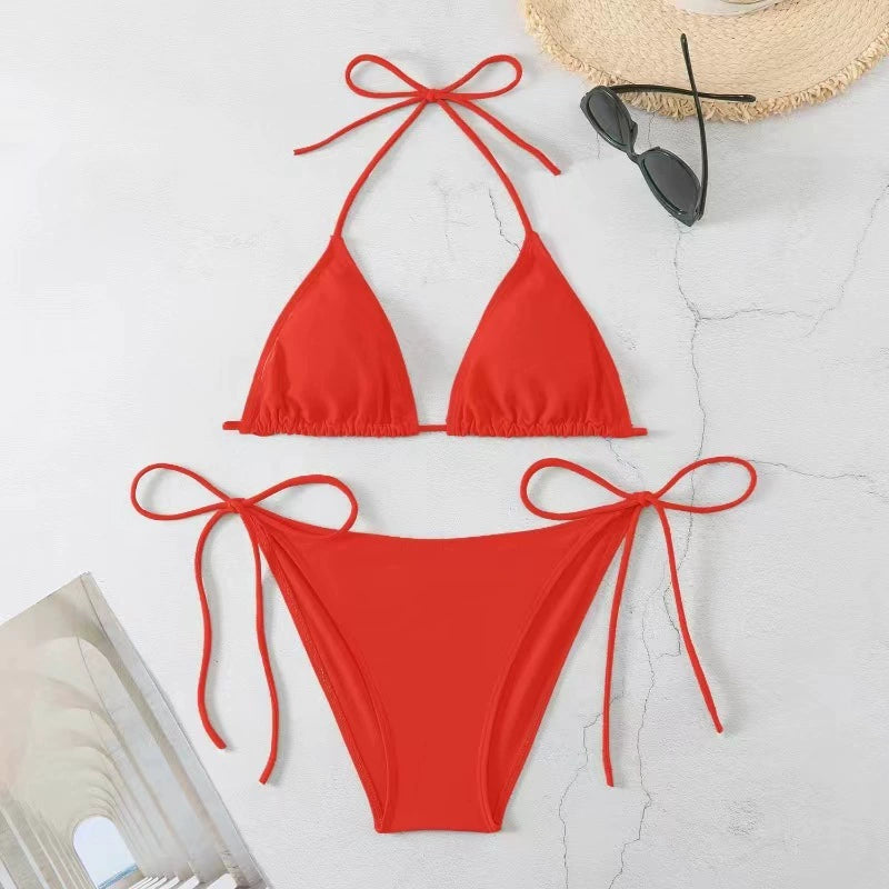 New Swimwear Sexy European and American Bikinis Beach Suit Fashion Split Swimsuit Women in Stock Sexy Bikini