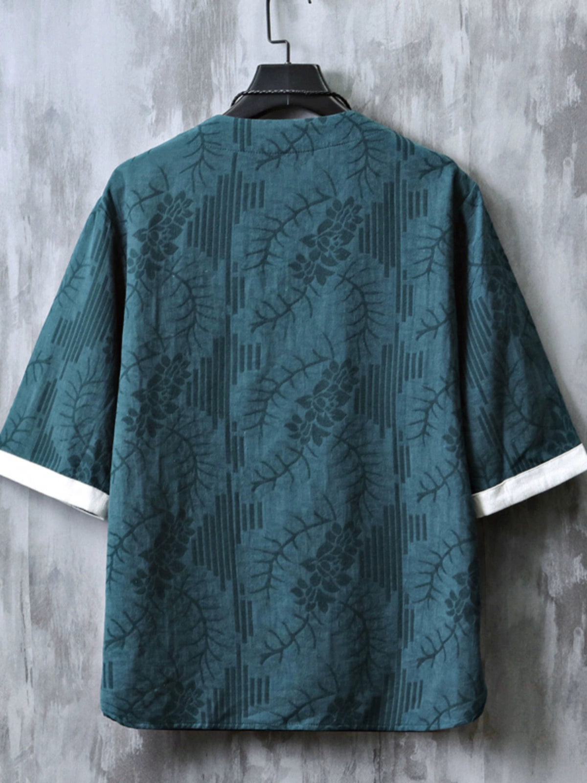 Linen Short Sleeve T-Shirt Men's Chinese Style Summer Men's Jacquard Oversized Half-Sleeve Top Retro Cotton and Linen Han Costume T-shirt