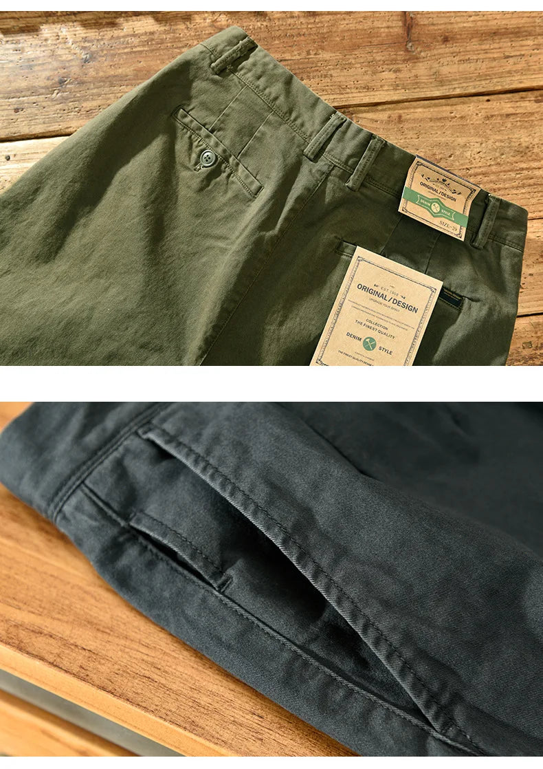 2025 Men's Cotton Vintage Cargo Pants Spring Autumn Fashion Beading Design Solid Baggy Pants Casual Streetwear Men Joggers Pants