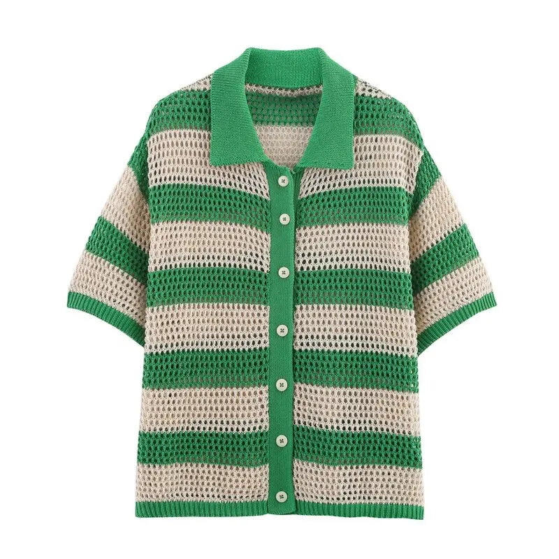 Summer 2025 New Arrival Women's Knitted ort Sve  irt Coat Lightweight Maturi Faion Outerwear 25-35 Years Old