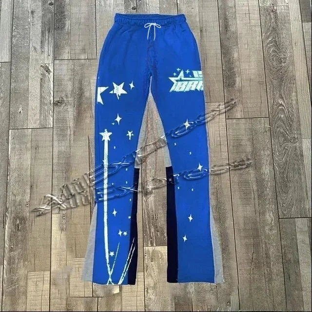 Y2k Pants Men Loose 3D Print Trousers Casual Sweatpants Waist Sporty Female Clothes Streetwear Hip Hop Vintage Flared Pants moto