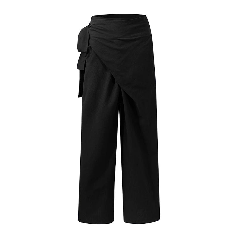 Women Casual High Waist Trouser 2023 Fashion Ladies Office Solid Wide-leg Pantalon Female Slack Pants