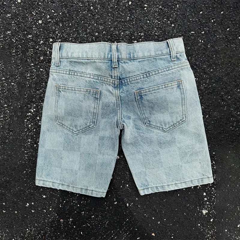 Summer Fashion Diamond Studded Light Blue High Waist Slimming Denim Shorts Y2K Hip Hop Gothic Women Casual Trend Streetwear New