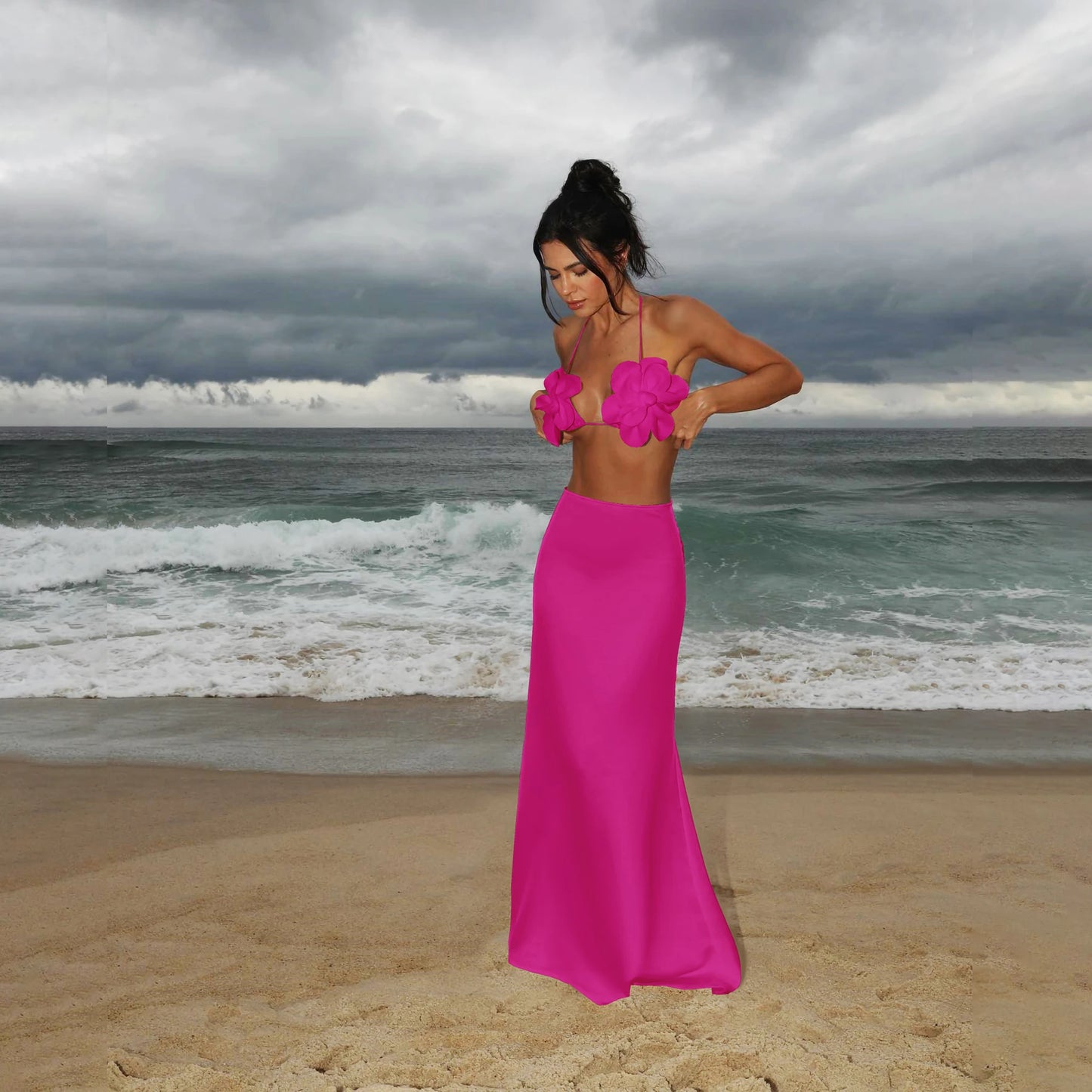 Sexy Bikini Swimsuit with Skirt Bandage Swimwear Women Brazilian Bikini 3 Pcs Bathing Suit A Line Skirt Summer Female