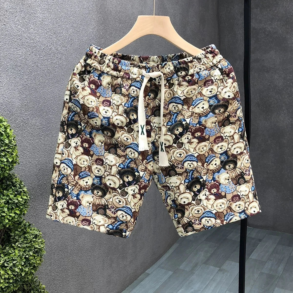 2025 New Men's Quick-drying Sports Shopping Shorts Bear Printing American Trend Fashion Shorts Comfortable Casual Shorts Y2K
