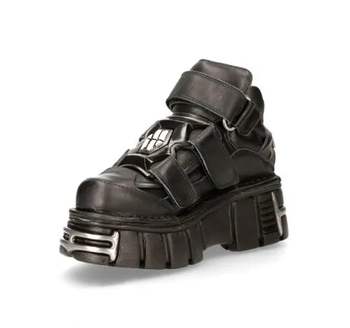 Brand New Rock Motorcycle Ankle Boots Gothic Street Chunky Heels Platform Short Boots Ladies Matal Autumn/Winter Shoes For Woman