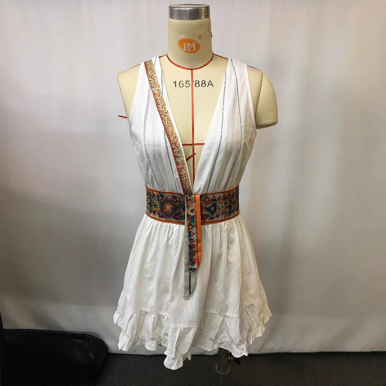 Vestidos Sexy Deep V Neck Hollow Party Dresses Woman Spring Printed Bandage Ruffle Short Dress Summer Sleeveless Tank Mini Dress