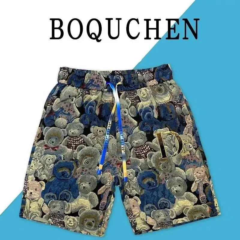 2025 Versatile high-end casual shorts for men, summer thin capre pants, men's trendy brand, trendy light luxury straight pants