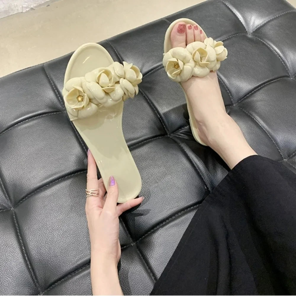 Women Slippers Summer Outside Flat Bottom Slippers Jelly Sandals Women New Beach Women's Shoes Sandalias De Mujeres En Oferta