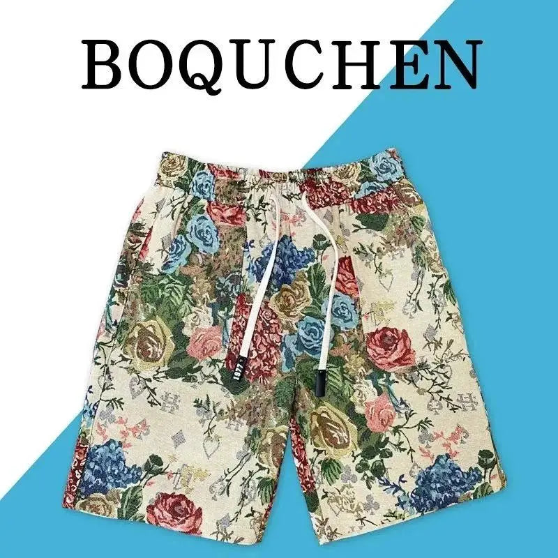 2025 Versatile high-end casual shorts for men, summer thin capre pants, men's trendy brand, trendy light luxury straight pants