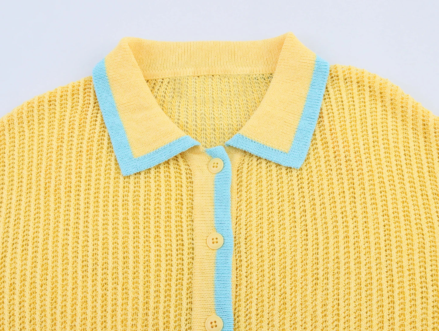 MYST&ZA2025 Summer New Products Women's Casual Knitted POLO Shirt Jacket Top + High Waist Knitted Shorts Set