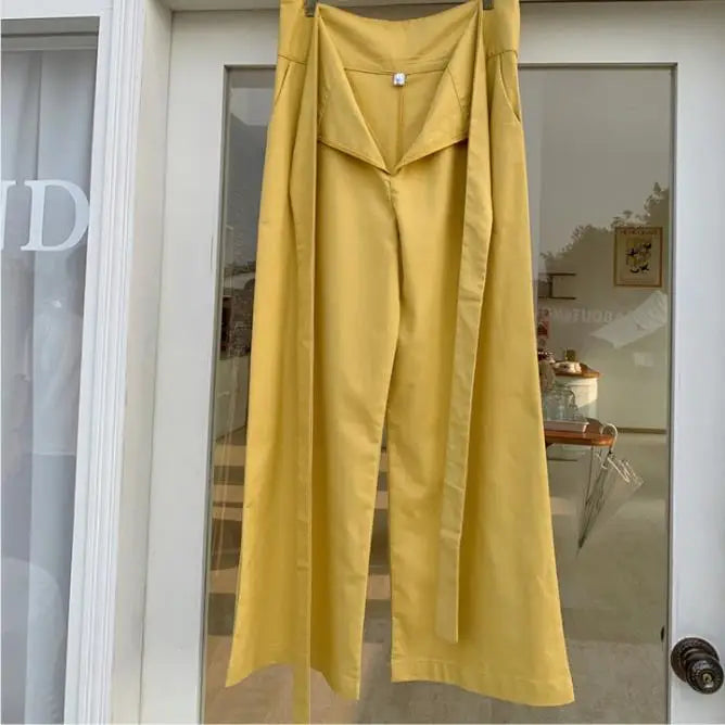 Women Casual High Waist Trouser 2023 Fashion Ladies Office Solid Wide-leg Pantalon Female Slack Pants