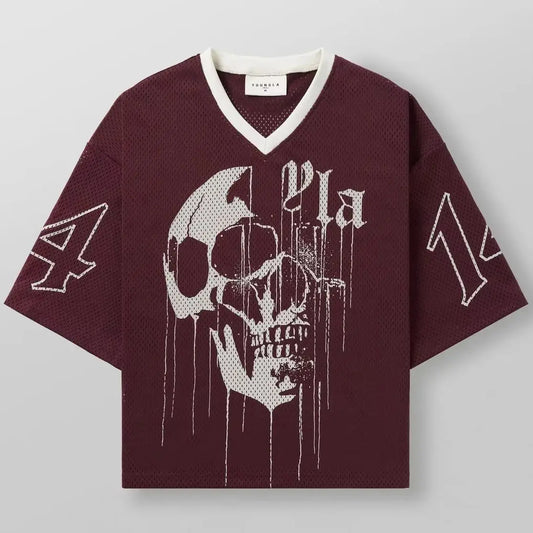 2025 YOUNG tide brand oversized T-shirt gym men's exercise and fitness quick-drying breathable large mesh printed short-sleeved