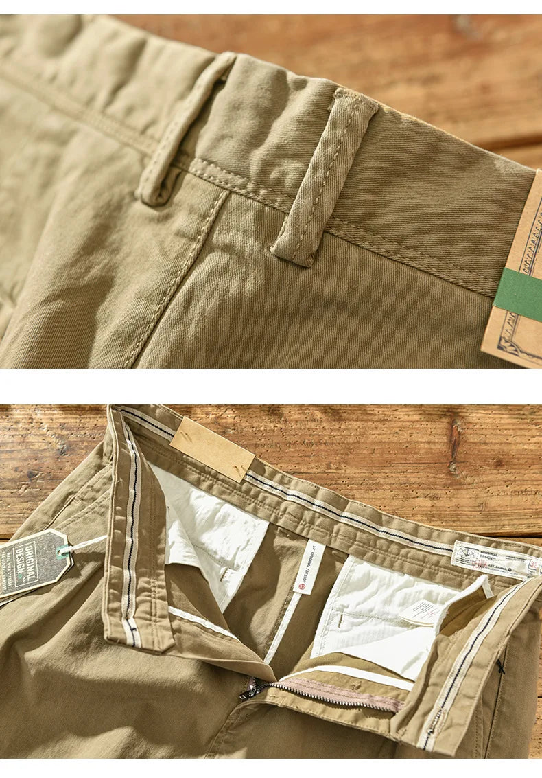 2025 Men's Cotton Vintage Cargo Pants Spring Autumn Fashion Beading Design Solid Baggy Pants Casual Streetwear Men Joggers Pants