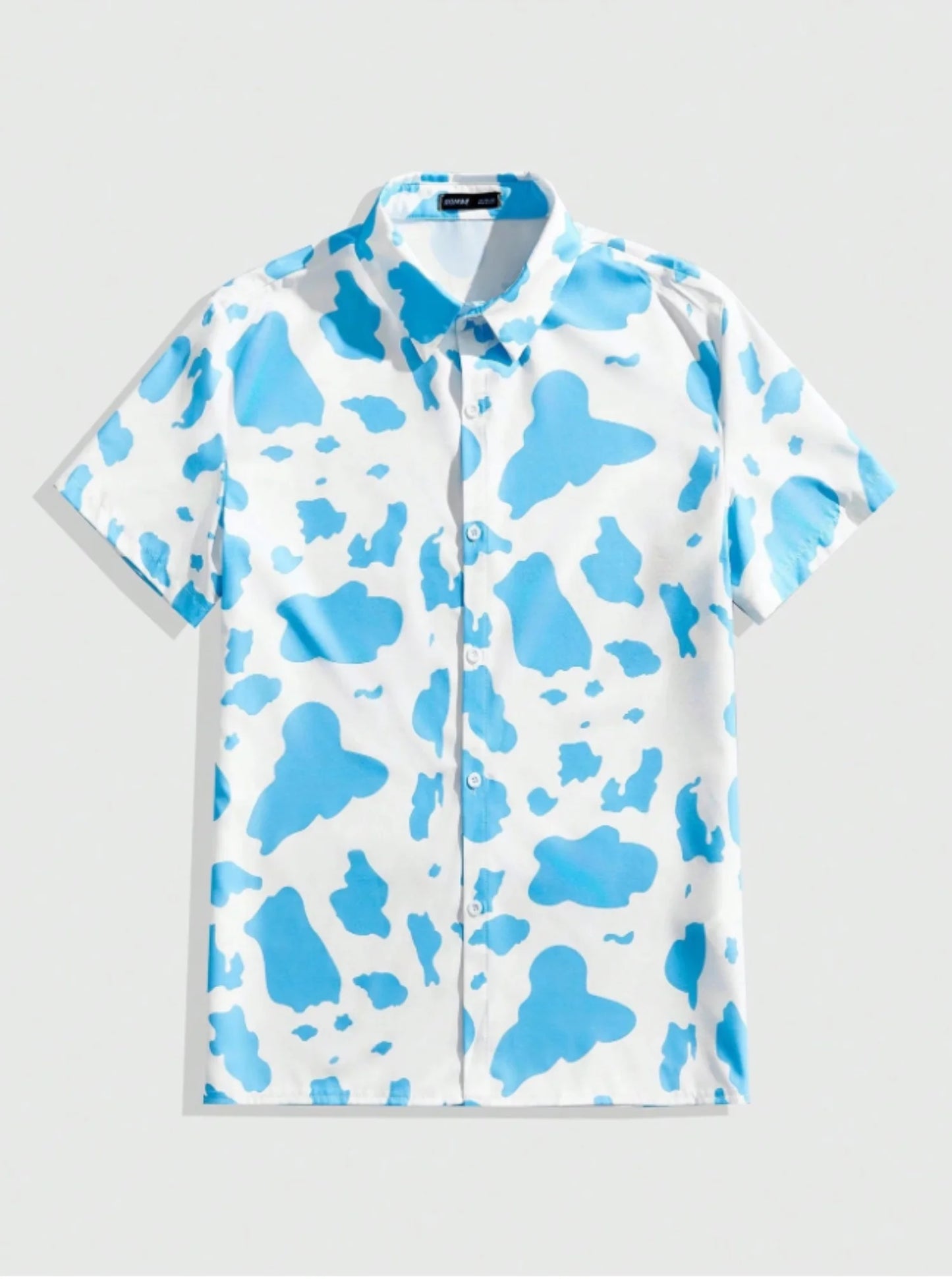 Summer Daily Casual Men's Shirts Hawaiian Street Life Men's Cow Print Single Breasted Casual Short Sleeve Shirt  Men's Clothing