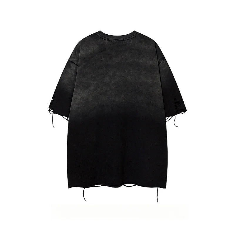 Men's Short  Sleeve T-Short Baggy Causal Oversize Summer Tops American Style High Street Fashion Heavy Pure Cotton T-shirt