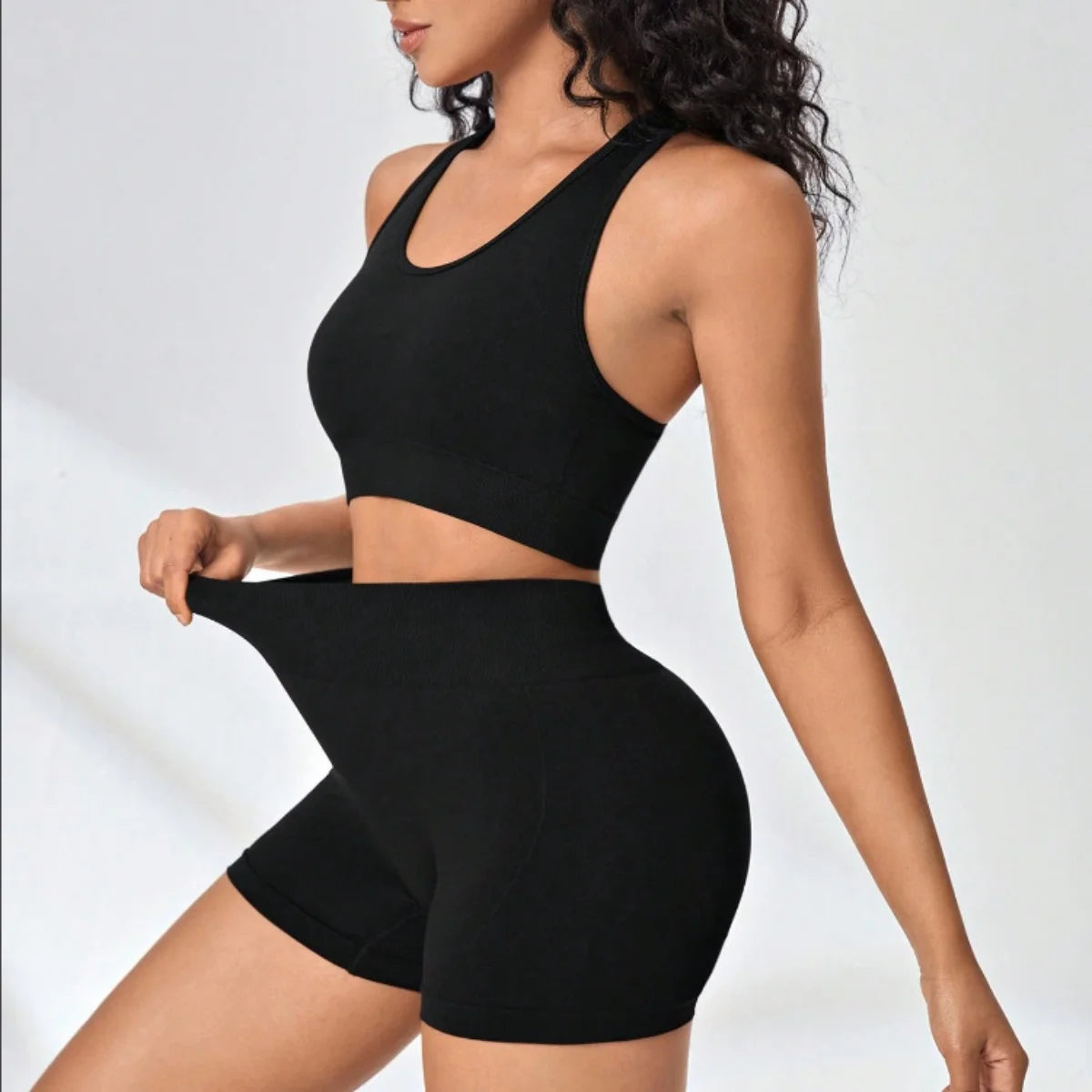 Seamless Printing High Elastic Sports Bra Underwear Yoga Suit Running Fitness Sports Two-piece Set