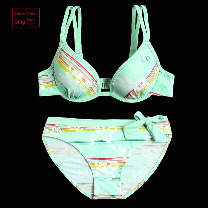 Fashion Plus Size Swimsuit Export Bikini Steel Bracket Gathered Sexy Women's Separates Swimming Suit Special Offer Big Sale Bikini