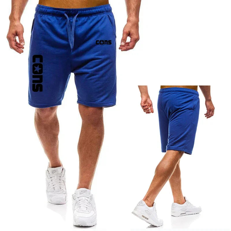 Men's running shorts, summer jogging training shorts, shoelaces with pockets, COSN printed casual shorts, slim fit