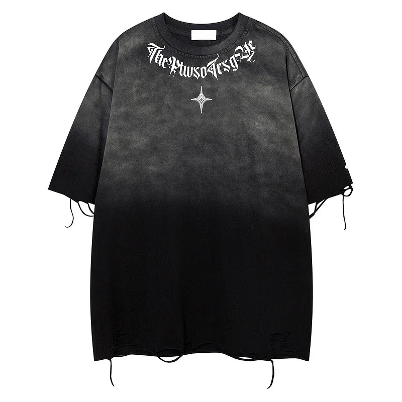 Men's Short  Sleeve T-Short Baggy Causal Oversize Summer Tops American Style High Street Fashion Heavy Pure Cotton T-shirt