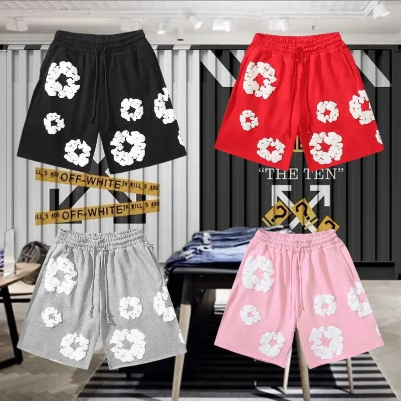 2025 New Men's Quick-drying Shorts American Kapok Printing Trend Fashionable and Comfortable Casual Breathable Y2K Shorts