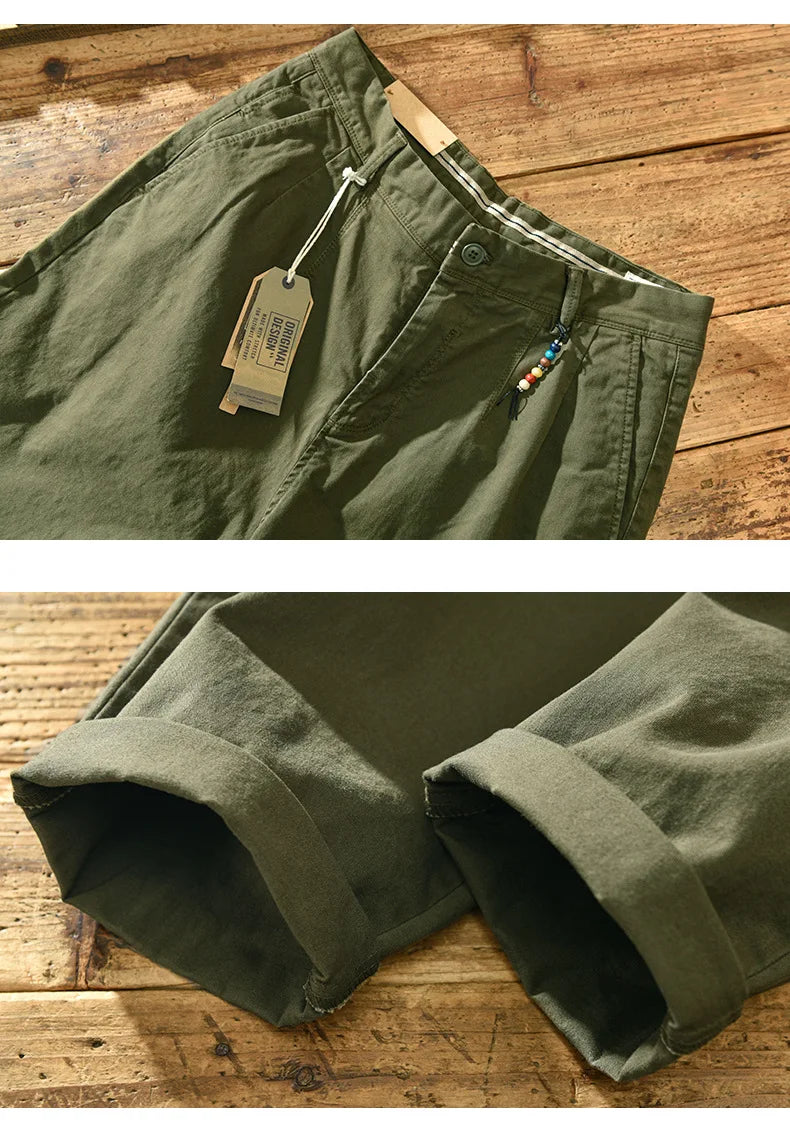 2025 Men's Cotton Vintage Cargo Pants Spring Autumn Fashion Beading Design Solid Baggy Pants Casual Streetwear Men Joggers Pants