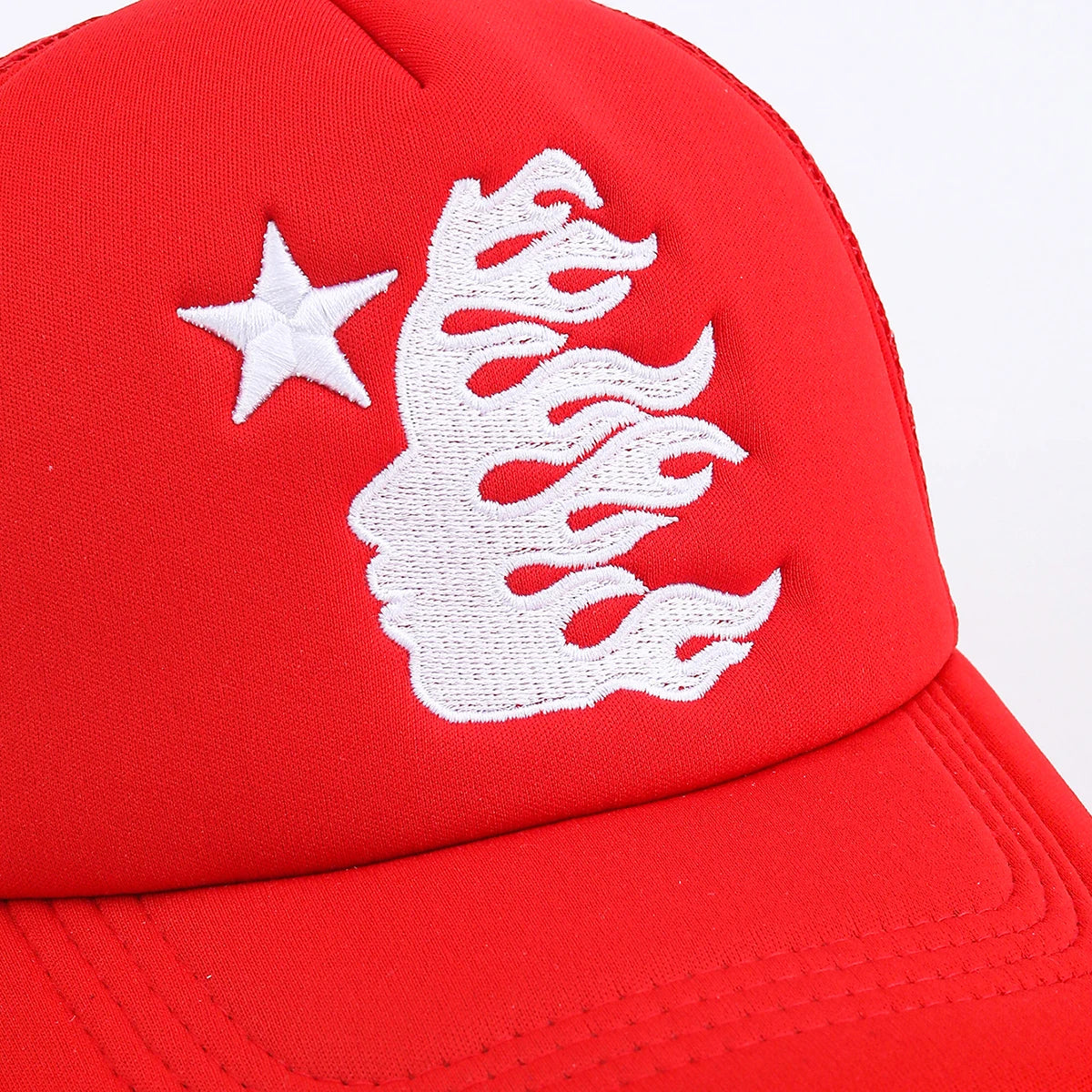 Summer Embroidered Side Face Pentagram Men's and Women's Baseball Hats Outdoor Breathable Sunshade Mesh Hats Truck Driver Hats