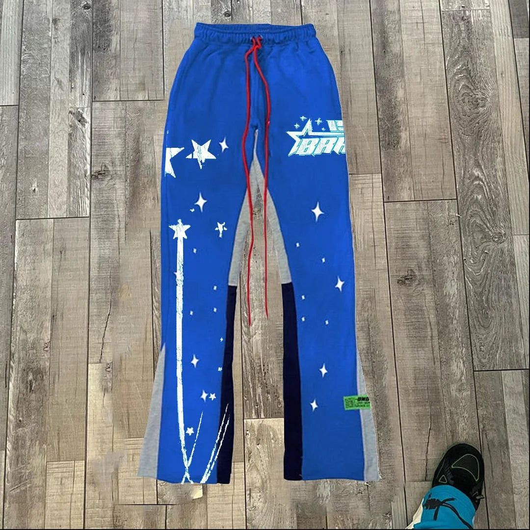 Y2k Pants Men Loose 3D Print Trousers Casual Sweatpants Mid Waist Sporty Female Clothes Streetwear Hip Hop Vintage Flared Pants