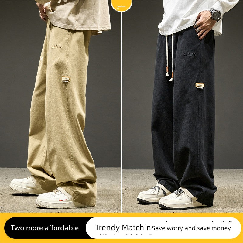 Straight-leg Pants Men Summer Thin Loose American Men's Casual Pants Boys Pants Paratroopers Cargo Pants Men's Pants