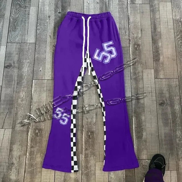 Y2k Pants Men Loose 3D Print Trousers Casual Sweatpants Waist Sporty Female Clothes Streetwear Hip Hop Vintage Flared Pants moto