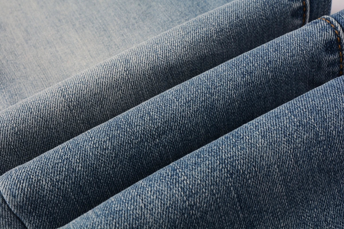 High Street Style Men's Skinny Jeans USA Quality Low Rise Blue Print Letters Fashion Repair Denim Pants Size 28-40